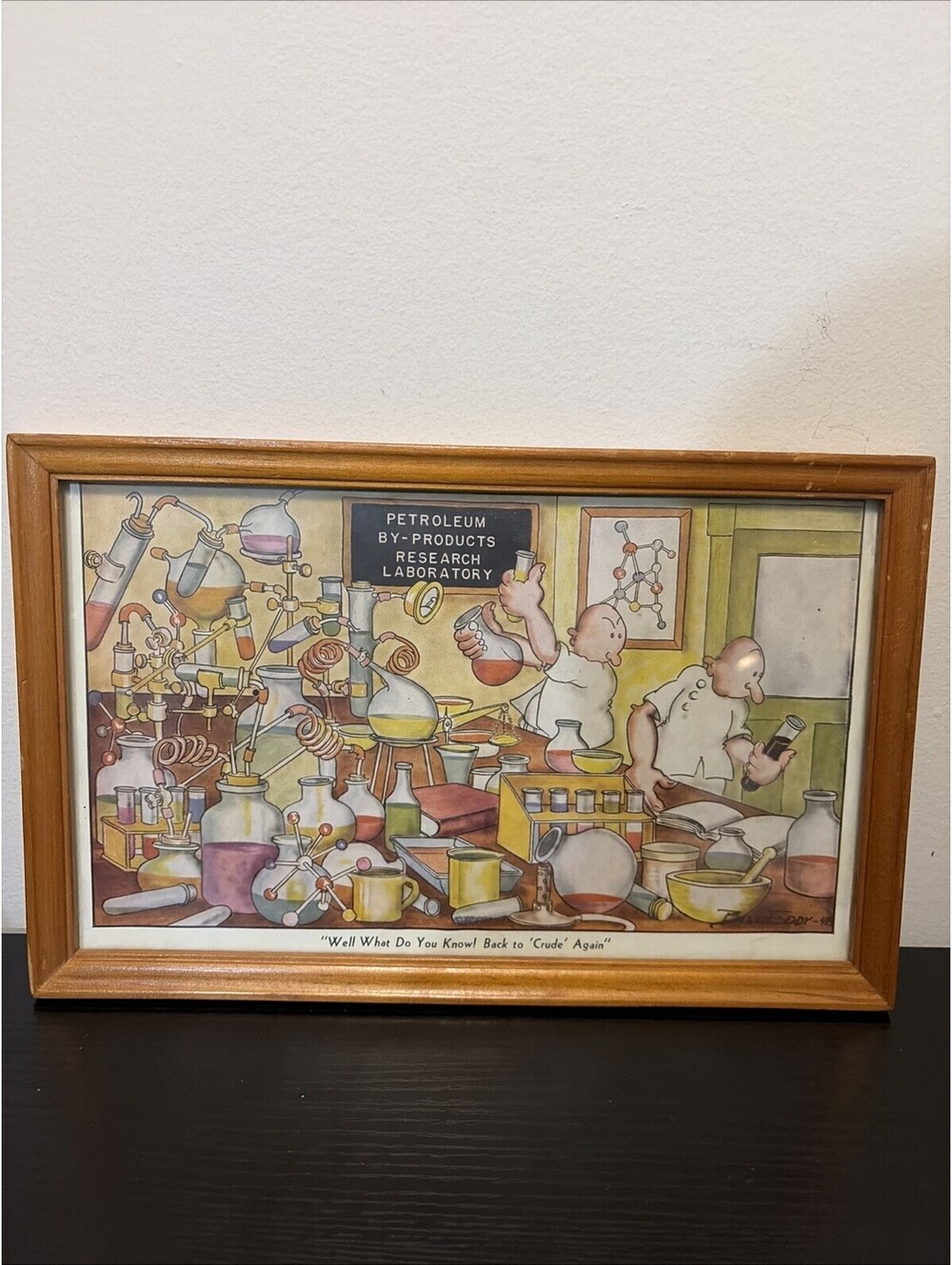 Vintage Scientists Drawing MCM Bill Eddy Humor Cartoonist